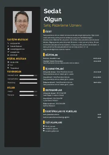 Satış Pazarlama CV Örnekleri cv indir